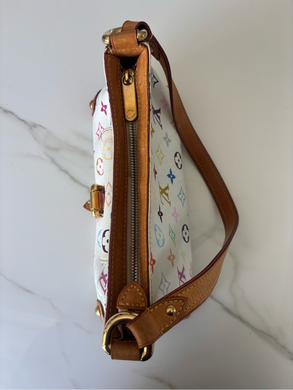 Louis Vuitton Eliza Takashi Murakami White Multicolor Monogram Shoulder Bag - Picture 9 of 12